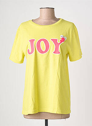 T-shirt sérigraphie manches courtes jaune NEWTONE femme