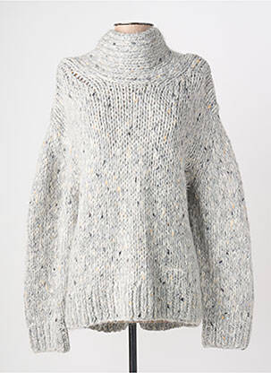 Pull tissage chiné manches longues gris GANNI femme
