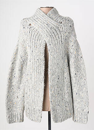 Pull tissage chiné manches longues gris GANNI femme