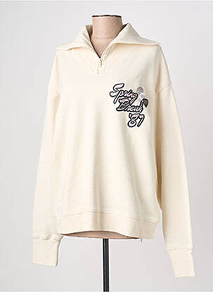 Sweat-shirt sérigraphie manches longues beige NEWTONE femme