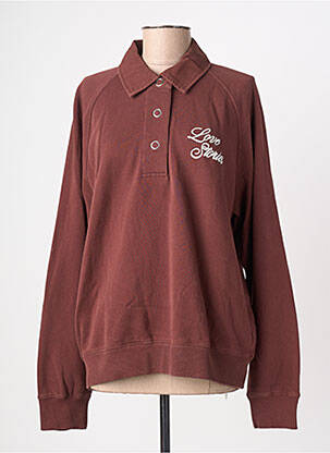 Sweat-shirt stretch manches longues marron LOVE STORIES femme