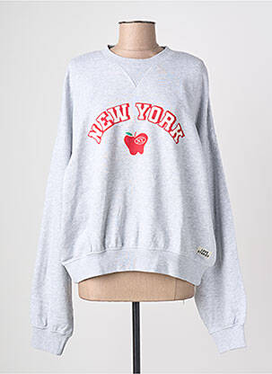Sweat-shirt stretch manches longues gris LOVE STORIES femme