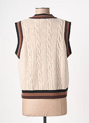 Pull stretch sans manche beige DIEGA femme