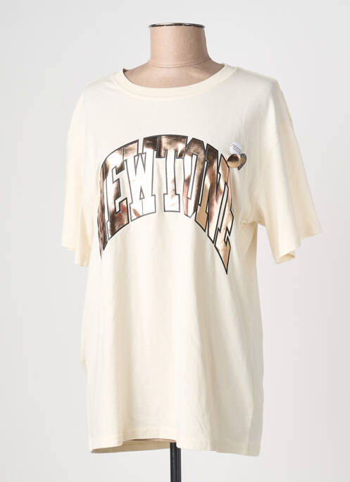 T-shirt coupe droite manches courtes beige NEWTONE femme