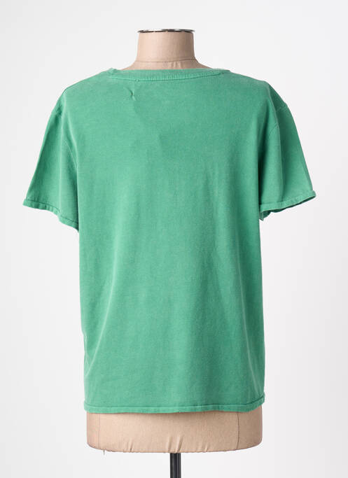 T-shirt sérigraphie manches courtes vert NEWTONE femme