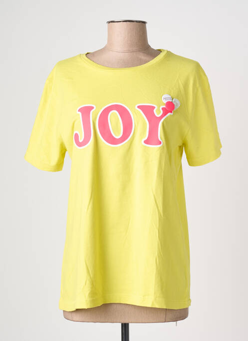 T-shirt sérigraphie manches courtes jaune NEWTONE femme
