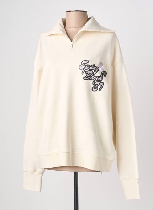 Sweat-shirt sérigraphie manches longues beige NEWTONE femme