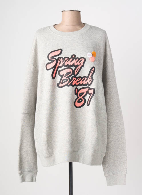 Sweat-shirt stretch manches longues gris NEWTONE femme