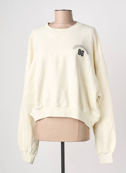 Sweat-shirt stretch manches longues beige LOVE STORIES femme