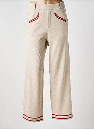 Pantalon flare taille élastique beige NOTSHY femme