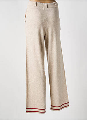 Pantalon flare taille élastique beige NOTSHY femme