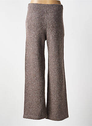Pantalon flare taille élastique beige MAJESTIC FILATURES femme