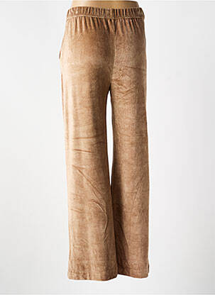 Pantalon droit taille élastique beige MAJESTIC FILATURES femme