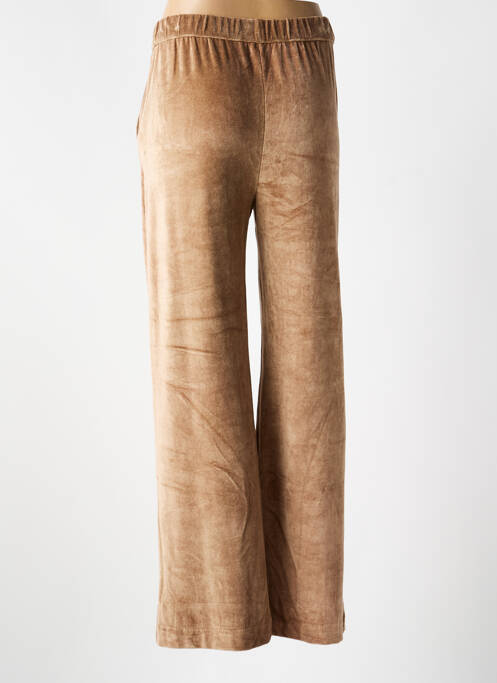 Pantalon droit taille élastique beige MAJESTIC FILATURES femme