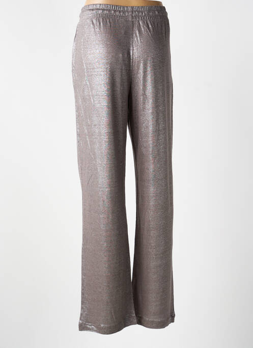 Pantalon droit taille élastique argent NOTSHY femme