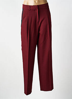 Pantalon droit tissage popeline taille normale rouge ESSENTIEL ANTWERP femme
