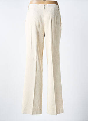 Pantalon droit fermeture zippée sous rabat boutonné taille normale beige MKT STUDIO femme