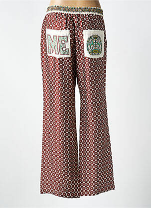 Pantalon droit taille élastique taille normale vert ME369 femme