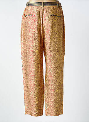 Pantalon droit tissage popeline taille normale marron ME369 femme