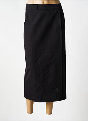 Jupe mi-longue fermeture zip latéral noir HANA SAN femme