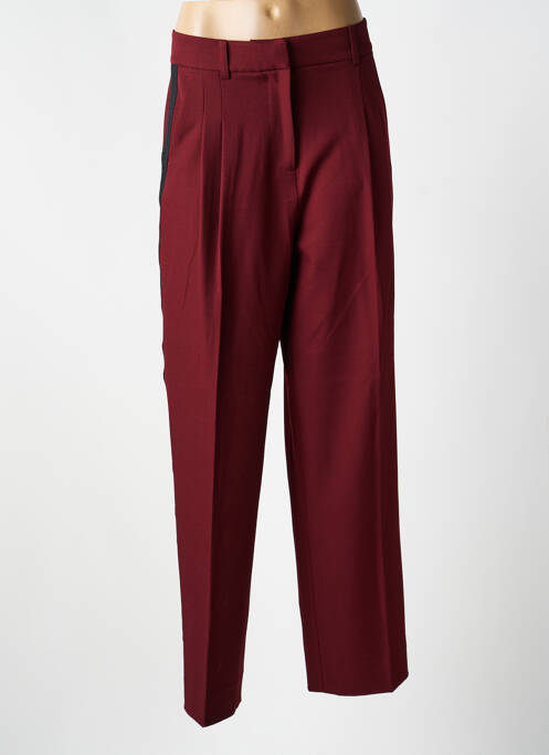 Pantalon droit tissage popeline taille normale rouge ESSENTIEL ANTWERP femme