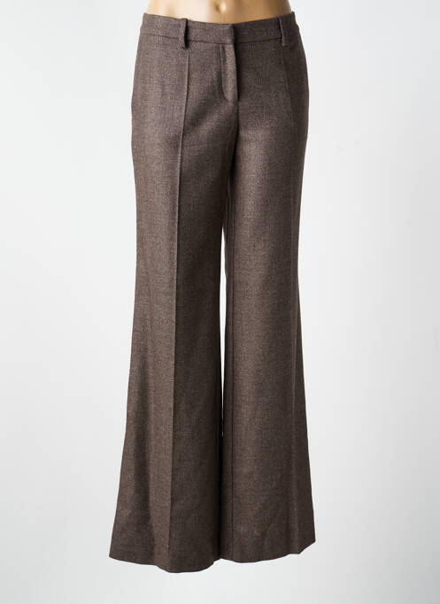 Pantalon flare taille normale taille normale marron DMN femme