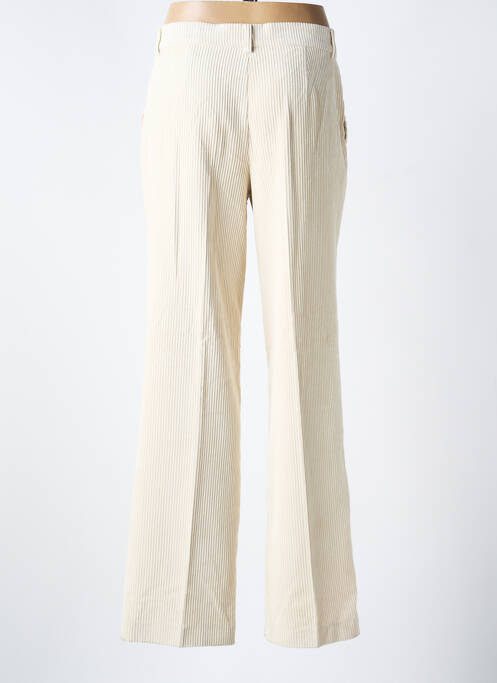 Pantalon droit fermeture zippée sous rabat boutonné taille normale beige MKT STUDIO femme