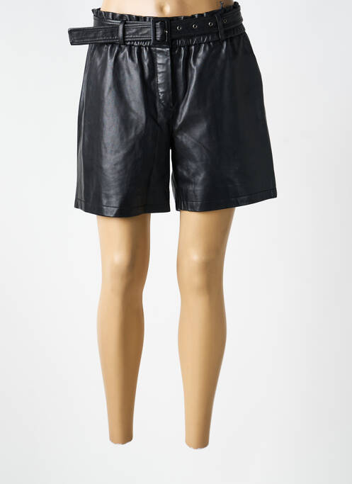 Short tissage simili-cuir taille normale noir SERGE PARIENTE femme