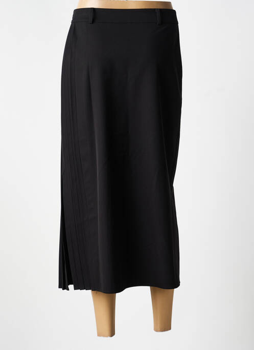 Jupe mi-longue fermeture zip latéral noir HANA SAN femme