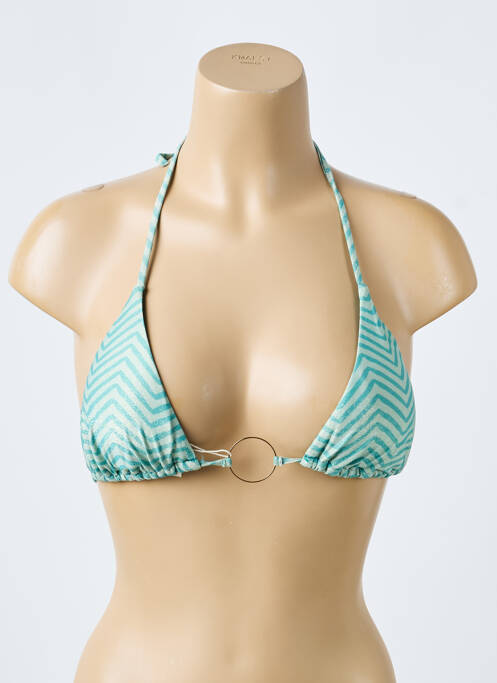 Haut de maillot de bain fermeture liens à nouer haut triangles vert SEASS femme