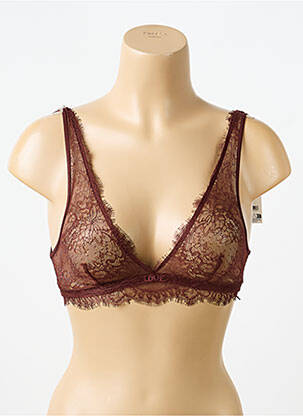 Soutien-gorge sans armature haut triangles marron LOVE STORIES femme