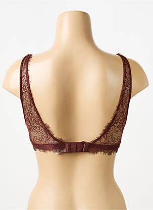 Soutien-gorge sans armature haut triangles marron LOVE STORIES femme