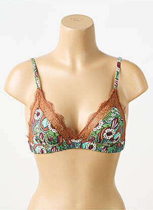 Soutien-gorge sans armature haut triangles marron LOVE STORIES femme