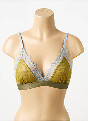 Soutien-gorge sans armature haut triangles vert LOVE STORIES femme