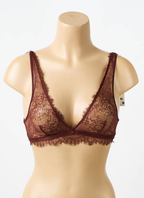 Soutien-gorge sans armature haut triangles marron LOVE STORIES femme