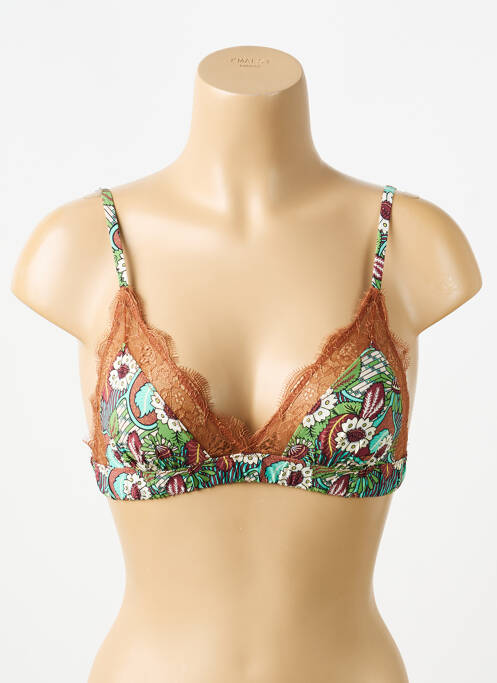 Soutien-gorge sans armature haut triangles marron LOVE STORIES femme