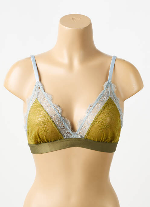Soutien-gorge sans armature haut triangles vert LOVE STORIES femme