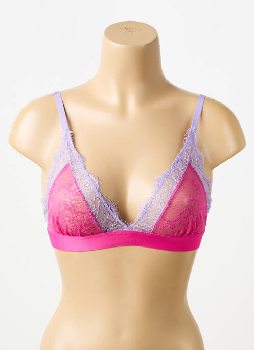 Soutien-gorge sans armature haut triangles rose LOVE STORIES femme