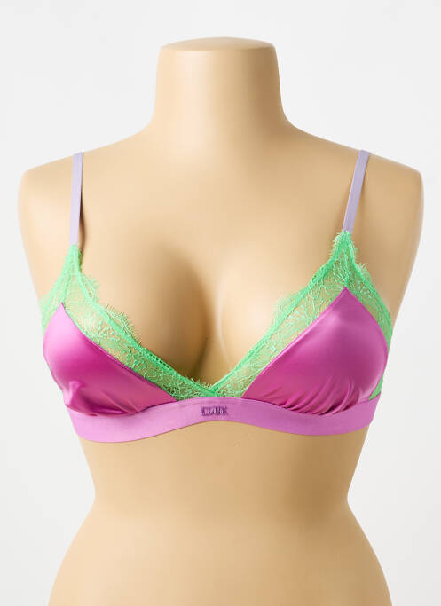 Soutien-gorge sans armature haut triangles rose LOVE STORIES femme