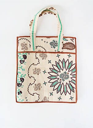 Sac poignée 2 anses de portée forme rectangulaire beige ARIZONA LOVE femme