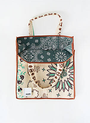 Sac poignée 2 anses de portée forme rectangulaire beige ARIZONA LOVE femme