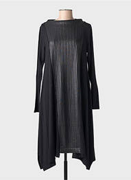 Robe mi-longue manches longues manches longues noir OZAI N KU femme