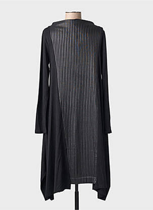 Robe mi-longue manches longues manches longues noir OZAI N KU femme