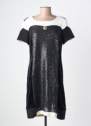 Robe mi-longue manches courtes manches courtes noir ELISA CAVALETTI femme