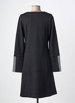 Robe mi-longue manches longues manches longues noir DOLCEZZA femme