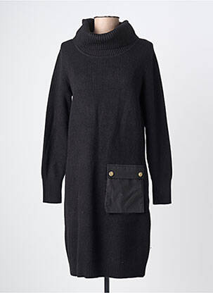 Robe pull resserrée sur le bas manches longues noir K-DESIGN femme