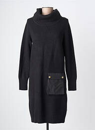 Robe pull resserrée sur le bas manches longues noir K-DESIGN femme