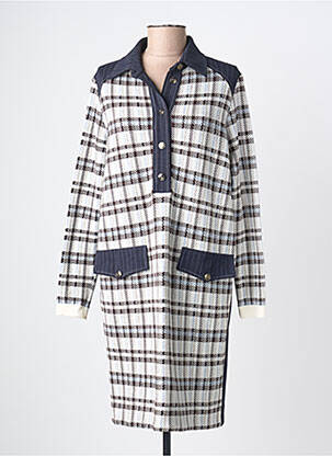 Robe mi-longue manches longues manches longues gris TRICOT CHIC femme