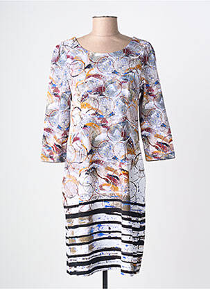 Robe mi-longue manches 3/4 manches 3/4 gris DOLCEZZA femme