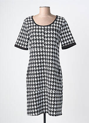Robe courte manches courtes manches courtes noir DOLCEZZA femme